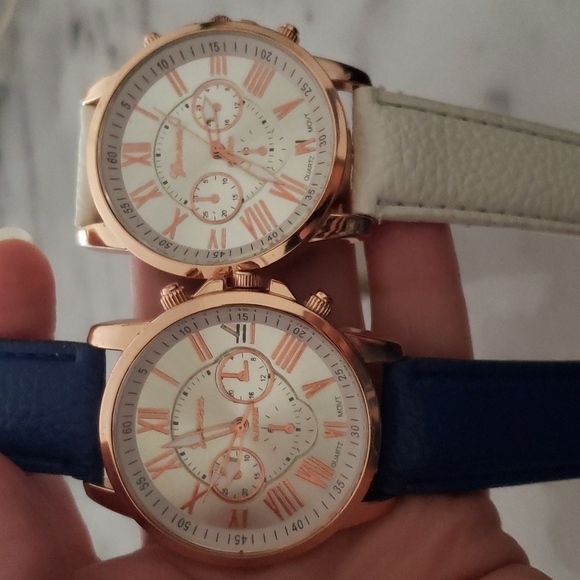 2 Geneva rose gold color watches - Picture 2 of 4